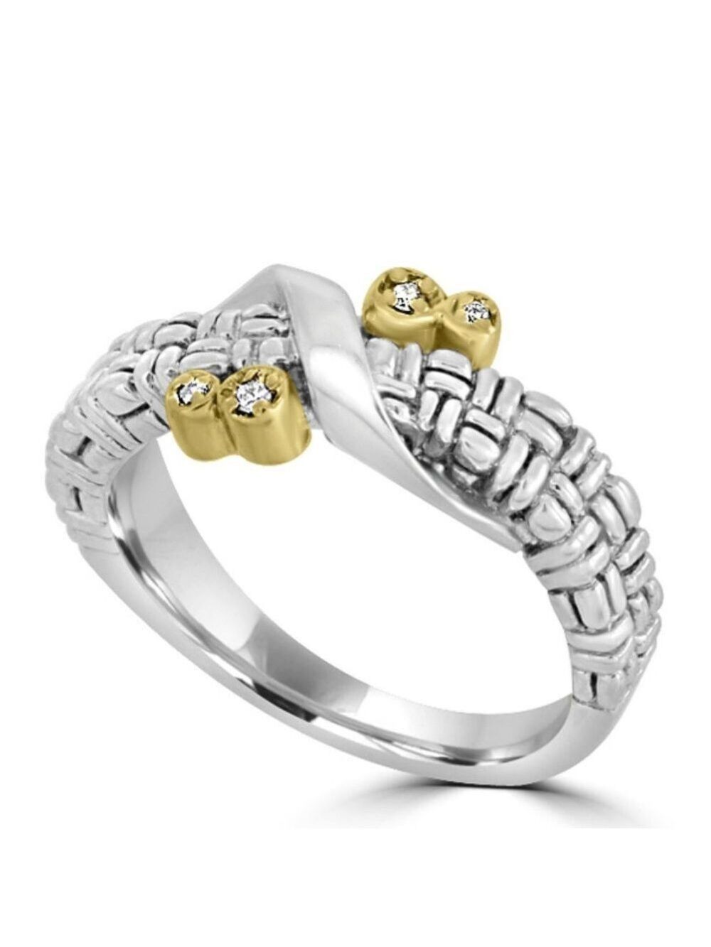 Philip Andre 18K Gold & Sterling Diamond Ring